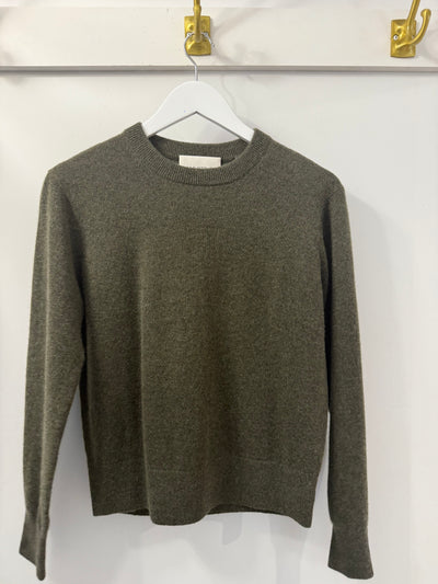 White + Warren 100% Cashmere Crew Thyme Heather Sweater