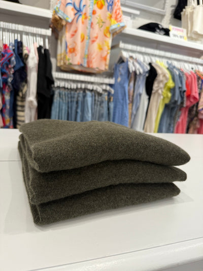 White + Warren 100% Cashmere Crew Thyme Heather Sweater