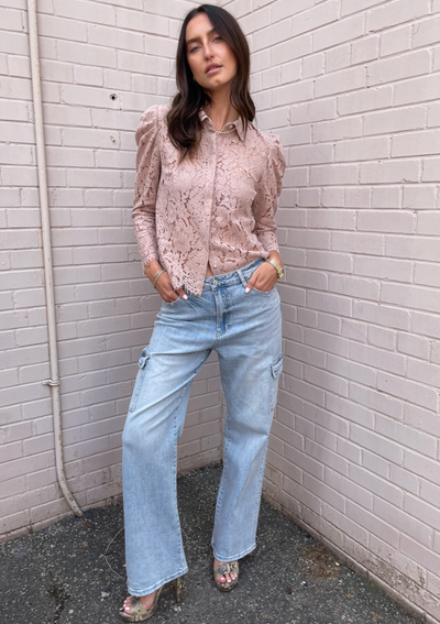 Generation Love Valencia Lace Blouse - Latte