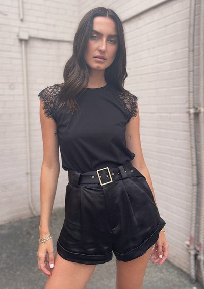 Generation Love Elisa Lace Combo Top - Black