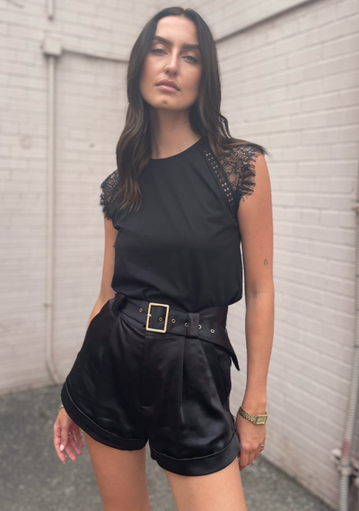 Generation Love Elisa Lace Combo Top - Black