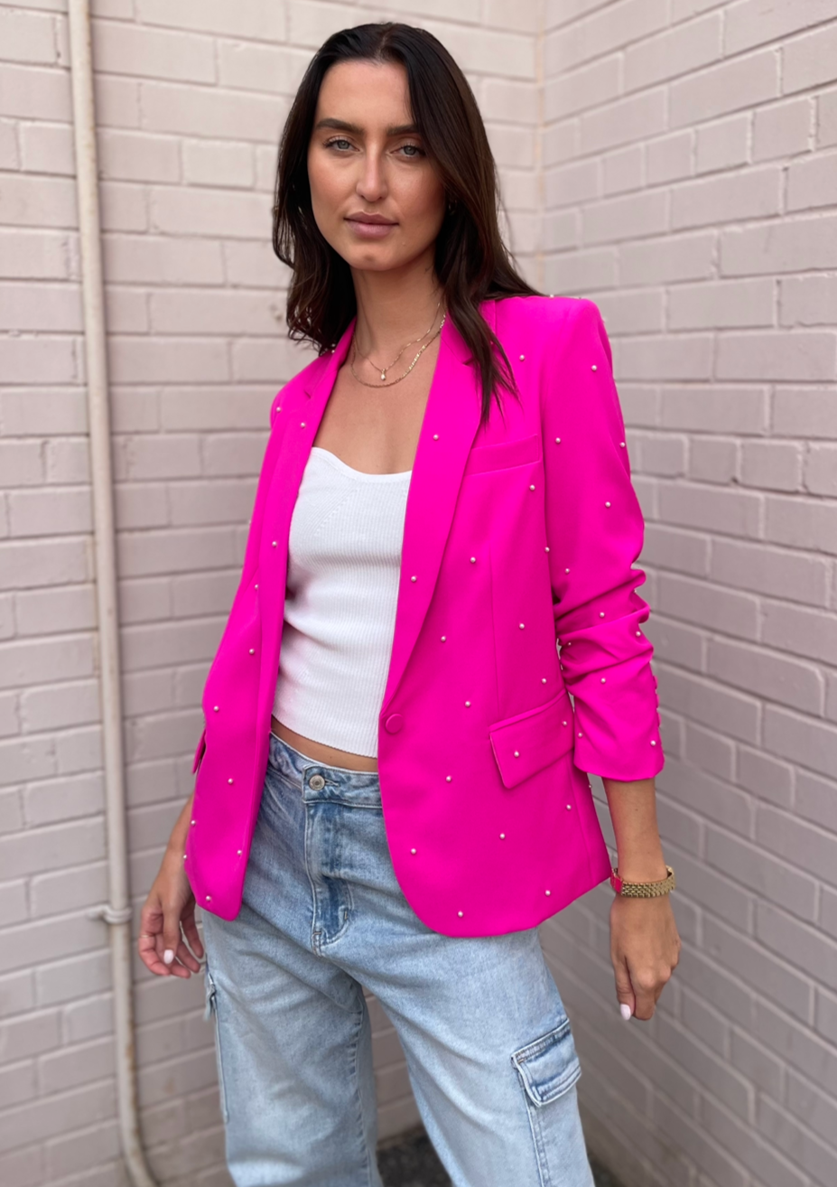 Generation Love Nadia Pearl Blazer - Magenta