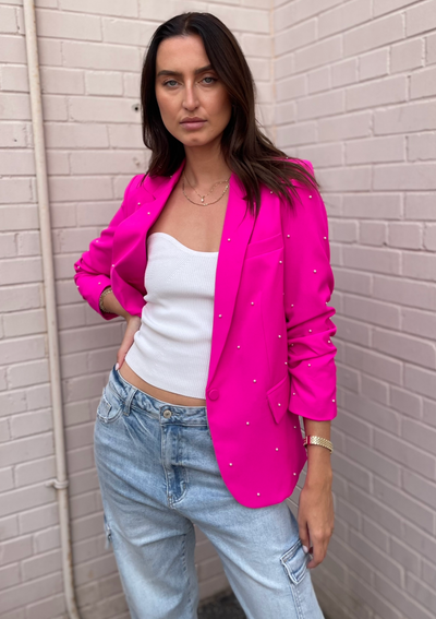 Generation Love Nadia Pearl Blazer - Magenta