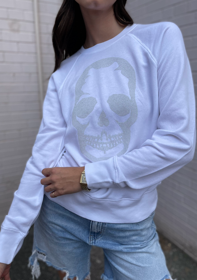 Zadig & Voltaire Skull Studded Crew Sweatshirt - White