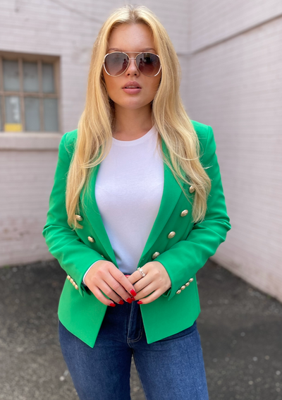 Generation Love Delilah Crepe Blazer - Kelly Green