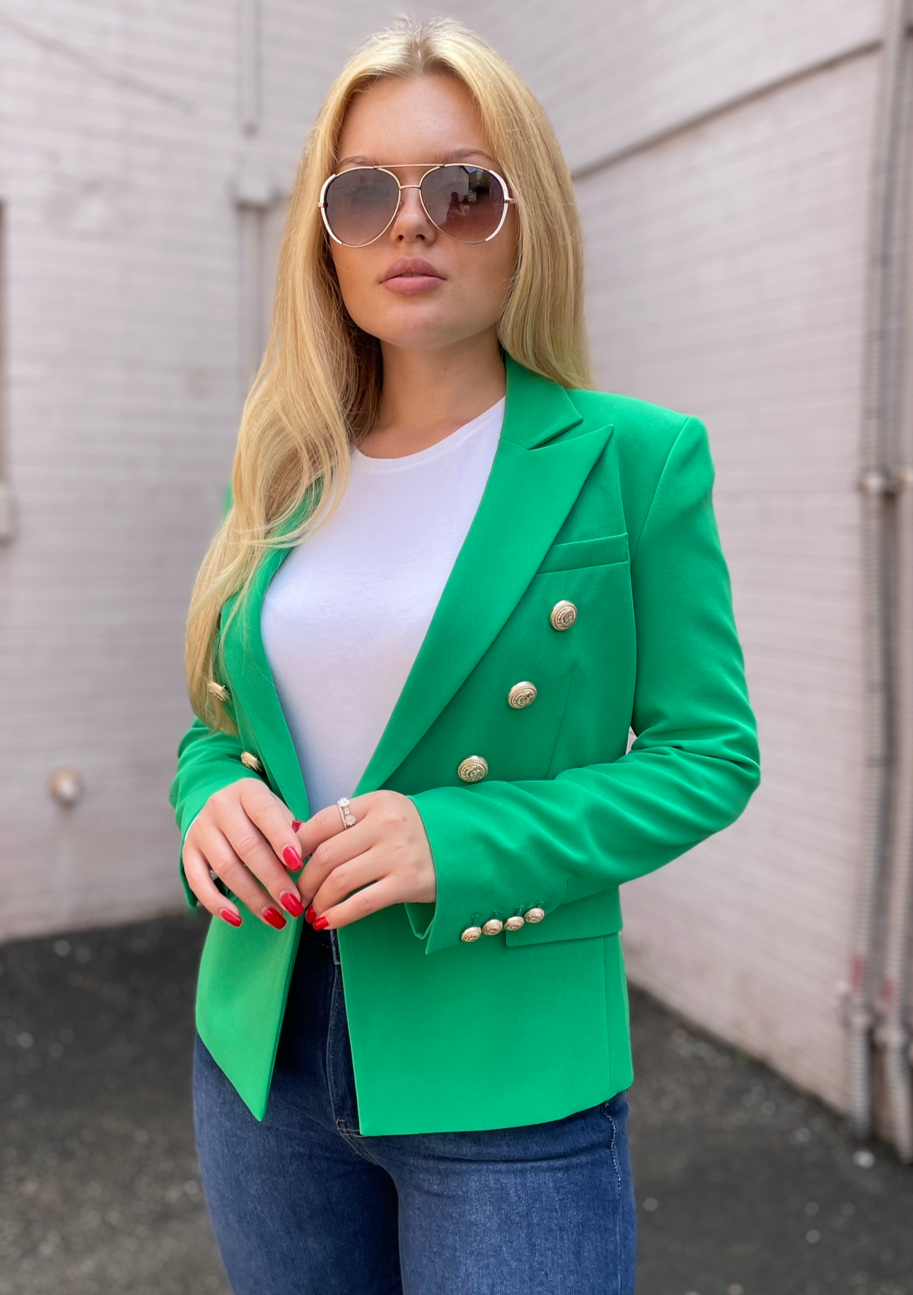 Generation Love Delilah Crepe Blazer - Kelly Green
