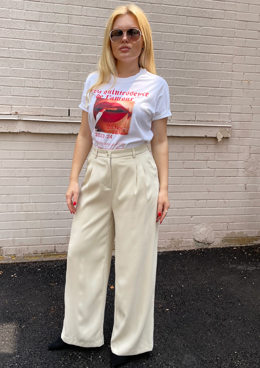 The Pink Door Pleated Dress Pants - Beige
