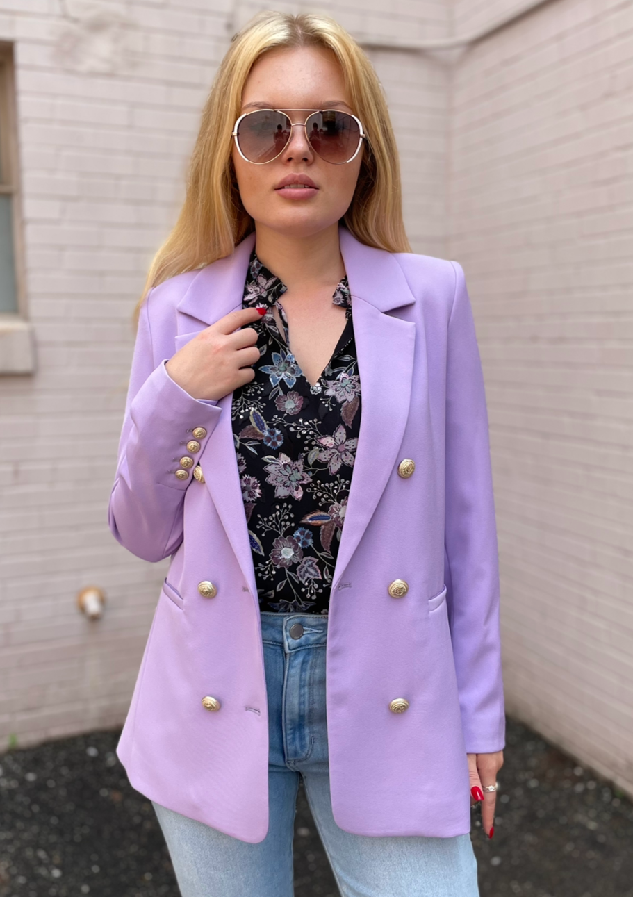 The Pink Door Floral Print Blouse - Black