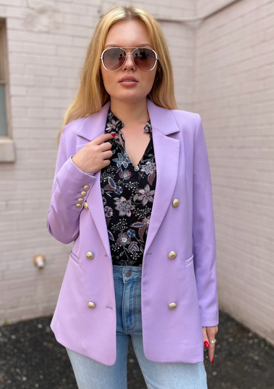 The Pink Door Floral Print Blouse - Black