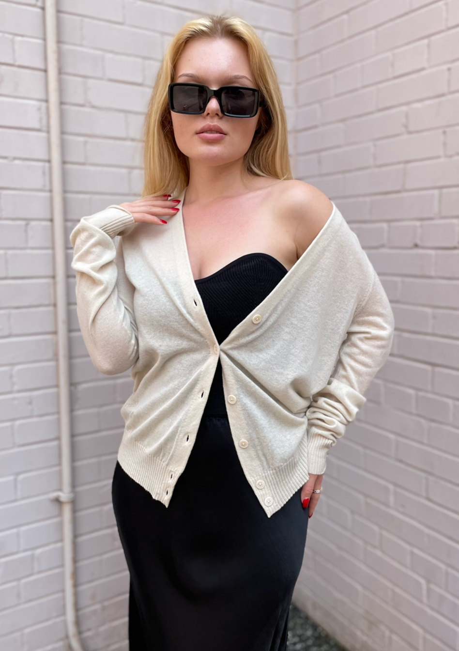 Zadig & Voltaire Kali Heart Cashmere Cardi - Beige