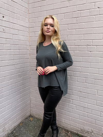 Stark X Solid Wide Body Sweater - Ash