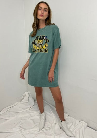 Newtone Crimson Oversized T-shirt Dress - Green