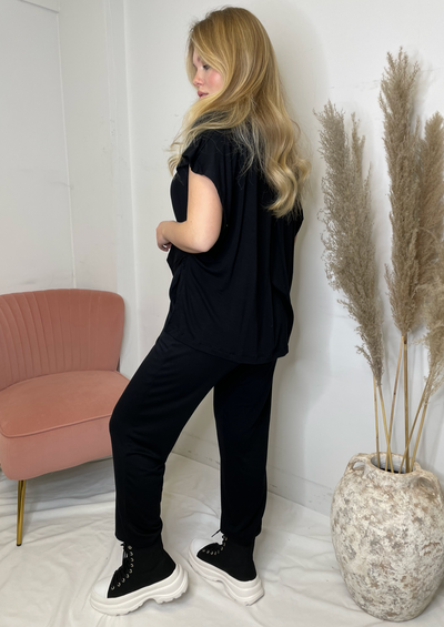 Elan Sleeveless Crewneck Jumpsuit - Black