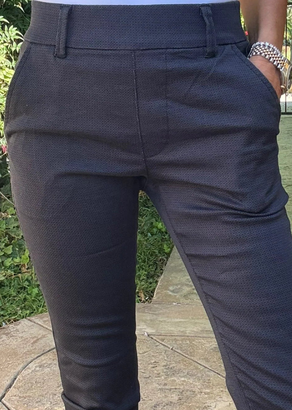 Bevy Flog Dafna Criss Cross Textured Pants Midnight