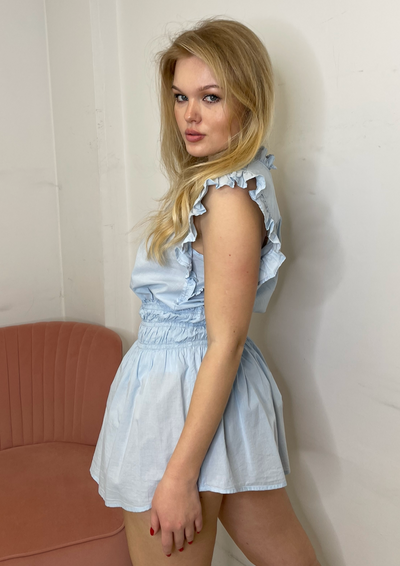 Stark X Poplin Mila Skirt - Light Blue