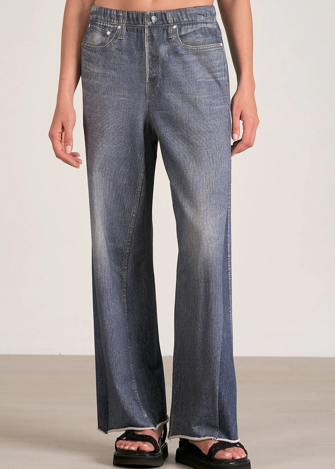 Elan Soft Pull On Wide Leg Pants - Dark Denim