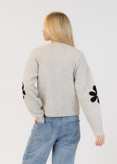 Lyla & Luxe Jorgie Daisy Cardi Light Grey