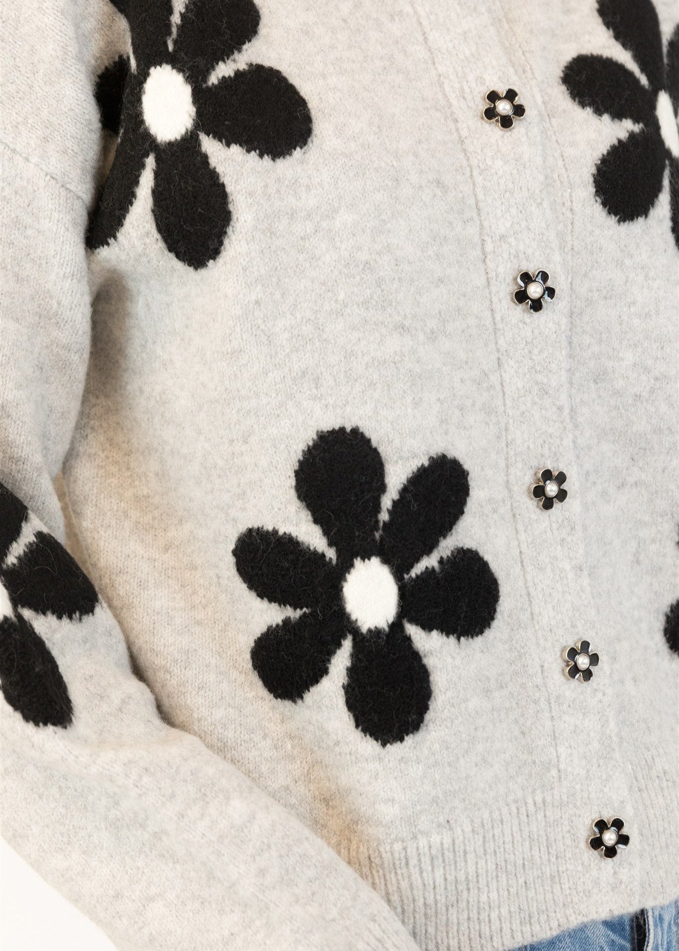 Lyla & Luxe Jorgie Daisy Cardi Light Grey