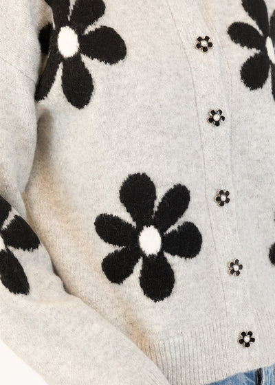 Lyla & Luxe Jorgie Daisy Cardi Light Grey