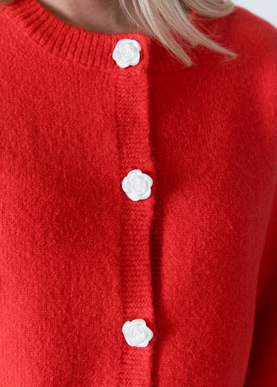 Lyla & Luxe Short Cardi W/ Rose Buttons