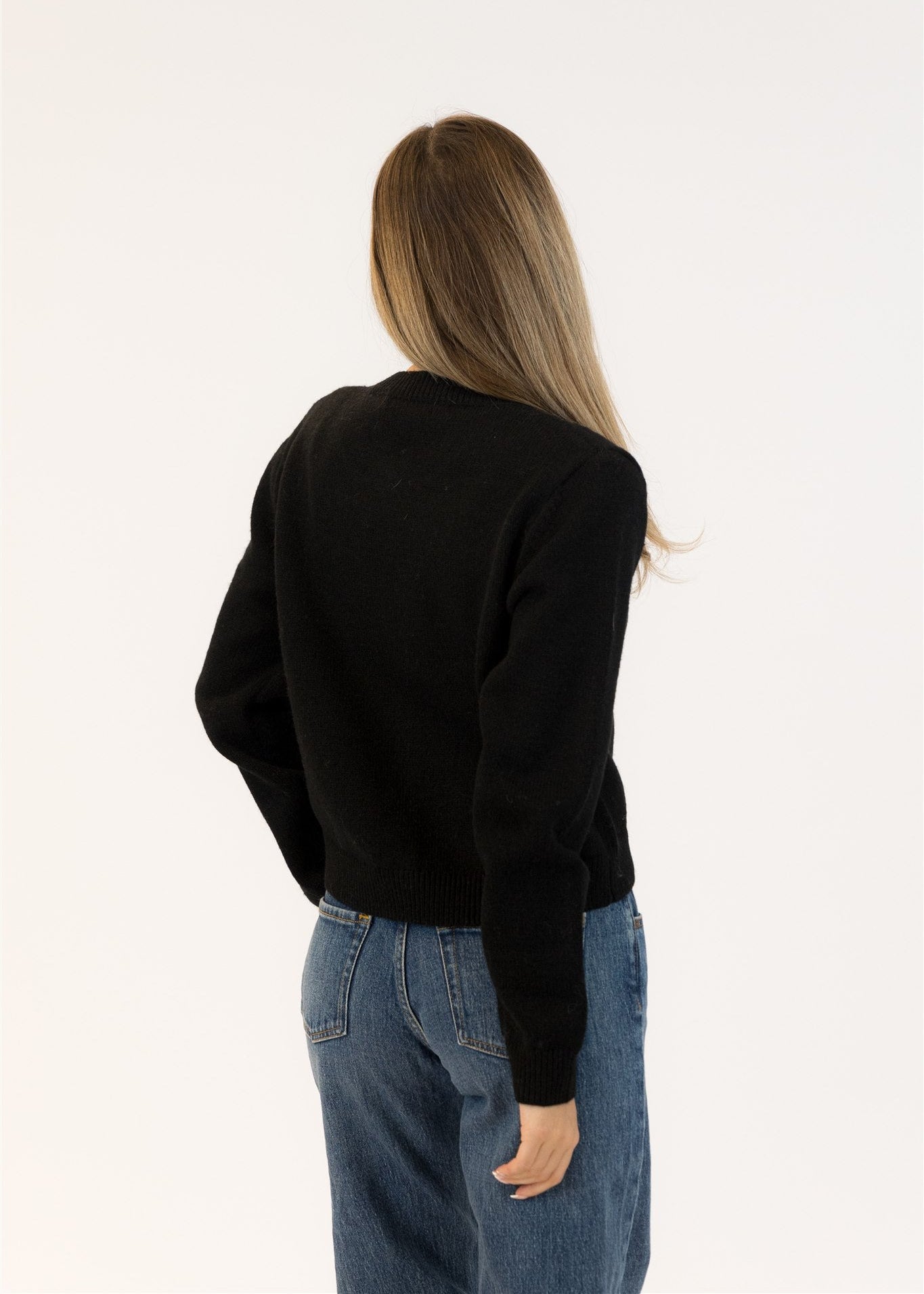 Lyla & Luxe Judy Crystal Cardigan Black