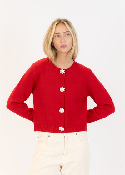 Lyla & Luxe Jude Daisy Cardi Red