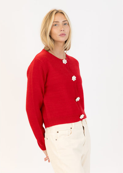 Lyla & Luxe Jude Daisy Cardi Red