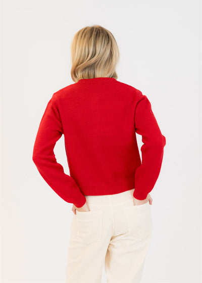 Lyla & Luxe Jude Daisy Cardi Red