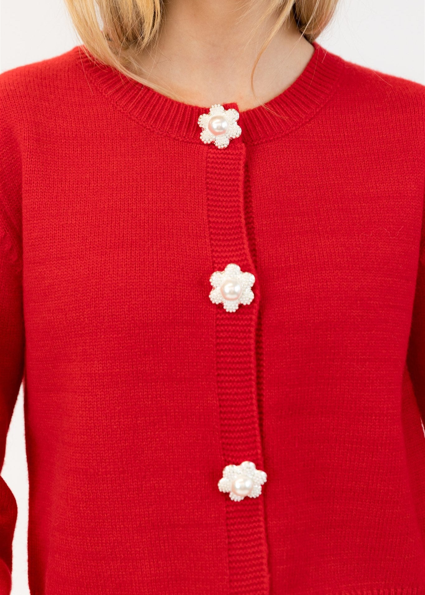 Lyla & Luxe Jude Daisy Cardi Red