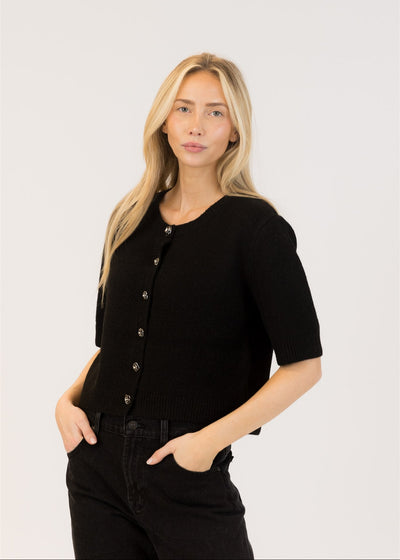 Lyla & Luxe Jude Rose Cardi Black