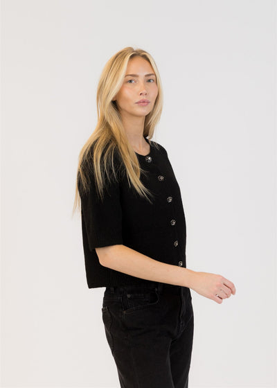 Lyla & Luxe Jude Rose Cardi Black
