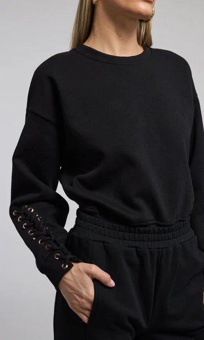 Generation Love Marley Lace-up Sweatshirt Black