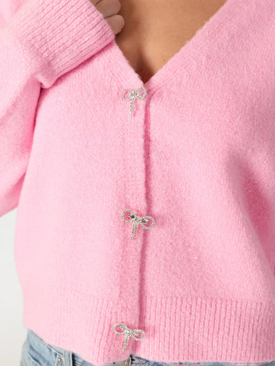 Lyla & Luxe W/ Bow Buttons Pink