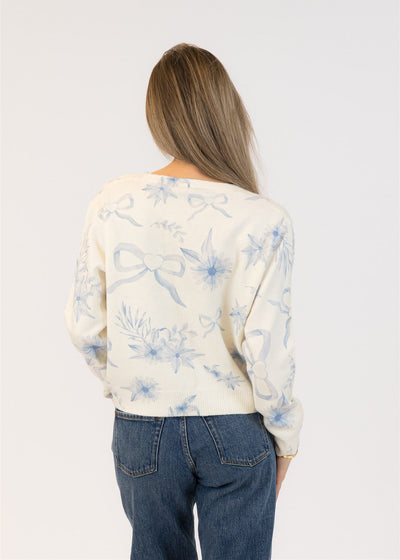 Lyla & Luxe Kailie Bow Cardi White