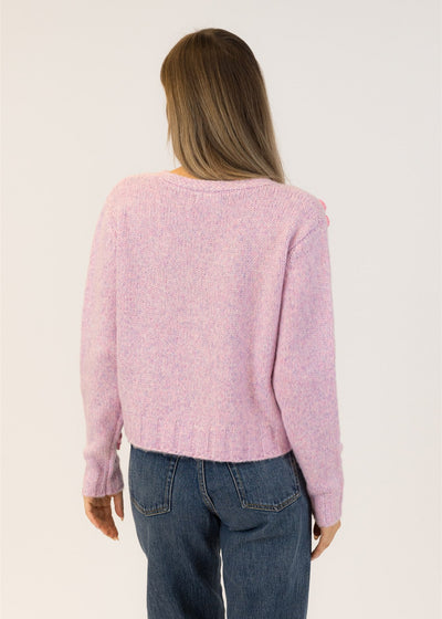 Lyla & Luxe Kailie Flower Cardi Purple