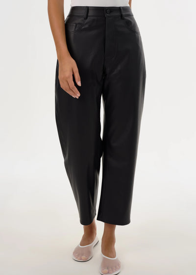 Lamarque Keeghan Faux Leather Cropped Pant Black