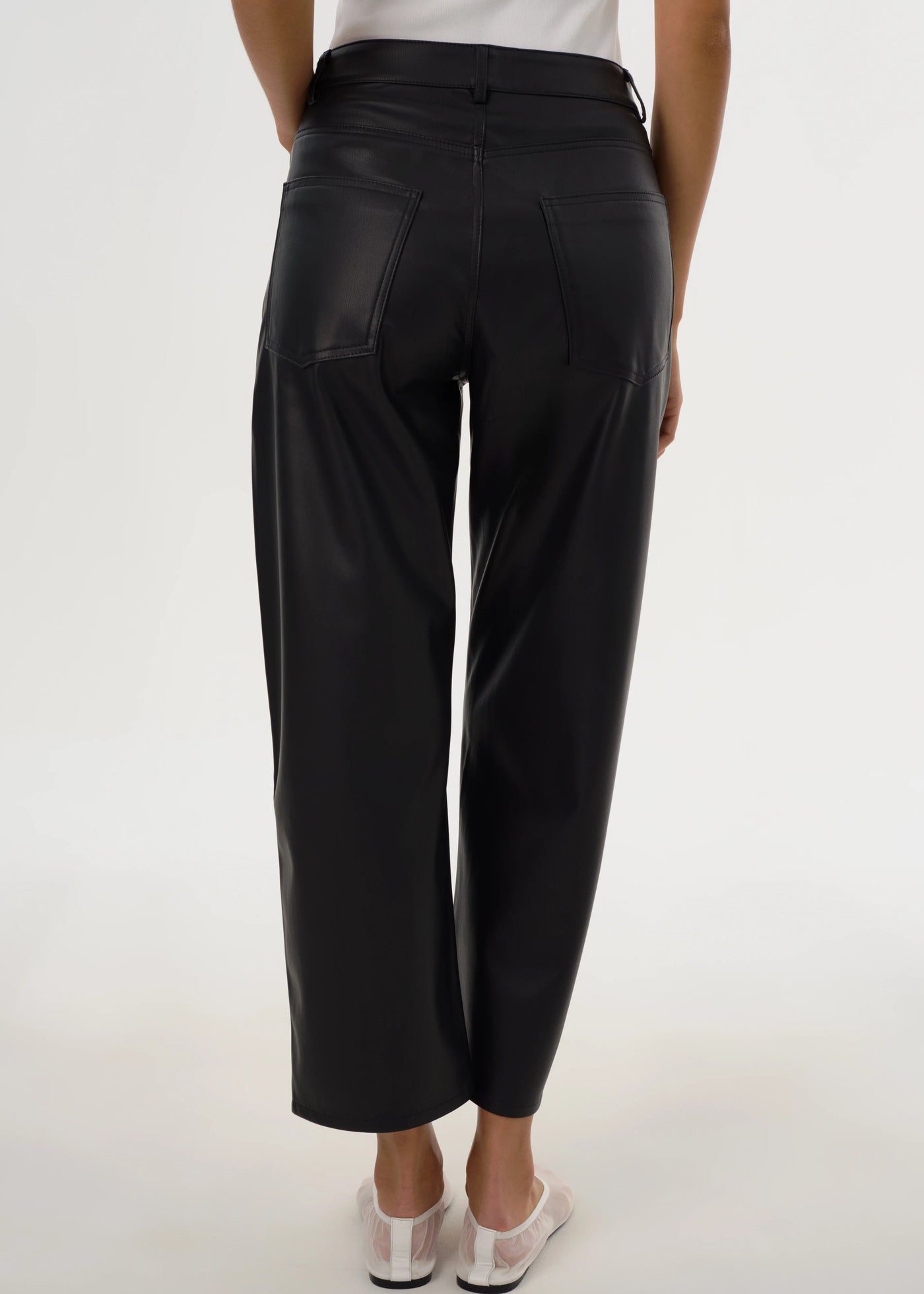 Lamarque Keeghan Faux Leather Cropped Pant Black