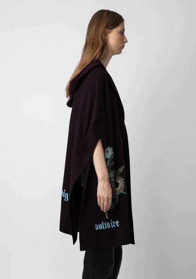 Zadig & Voltaire Inna S/S Embroidered Cardigan - Chocolate
