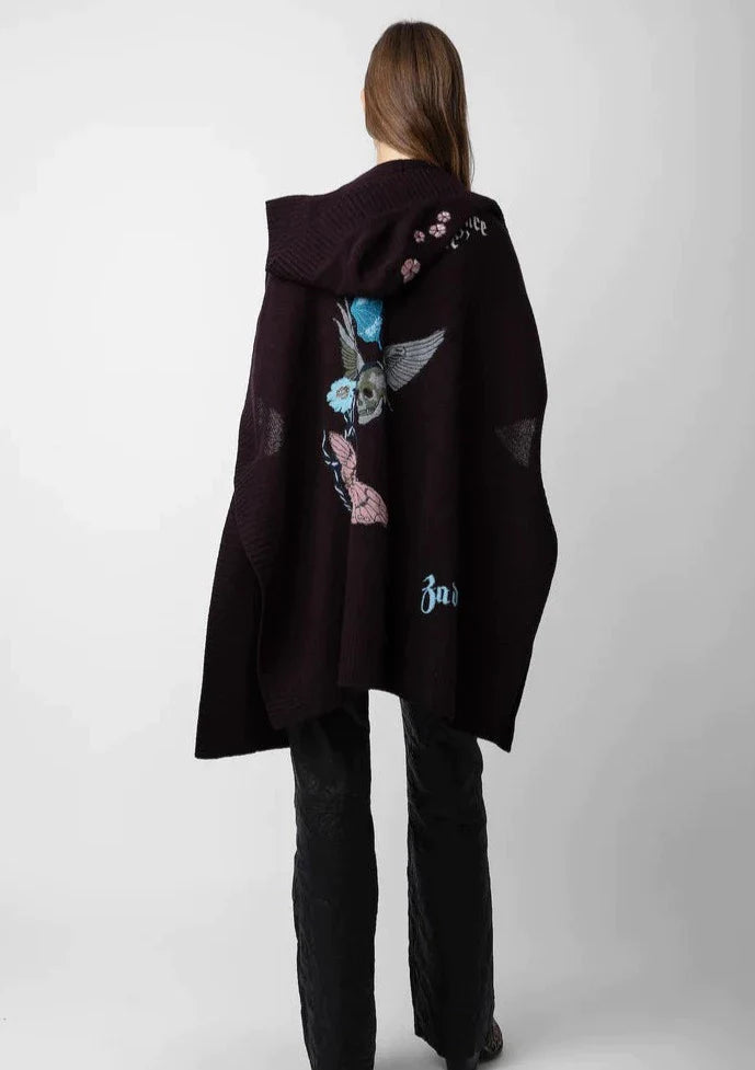 Zadig & Voltaire Inna S/S Embroidered Cardigan - Chocolate