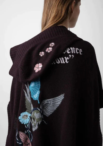 Zadig & Voltaire Inna S/S Embroidered Cardigan - Chocolate