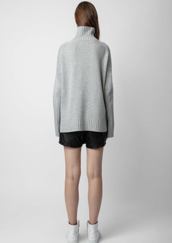 Zadig & Voltaire "Mon Amour" Turtleneck Sweater - Grey