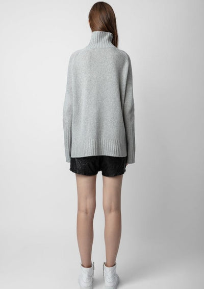 Zadig & Voltaire "Mon Amour" Turtleneck Sweater - Grey