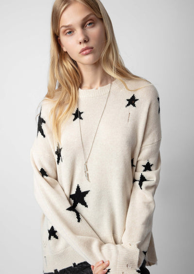 Zadig & Voltaire Markus Stars Cashmere Sweater - Beige