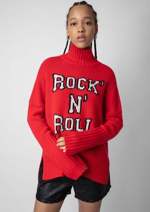 Zadig & Voltaire "Rock & Roll" Turtleneck Sweater - Red