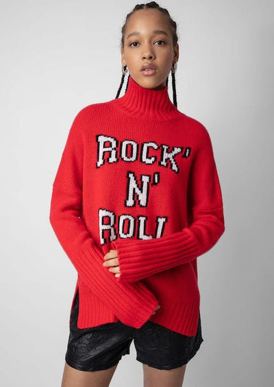 Zadig & Voltaire "Rock & Roll" Turtleneck Sweater - Red