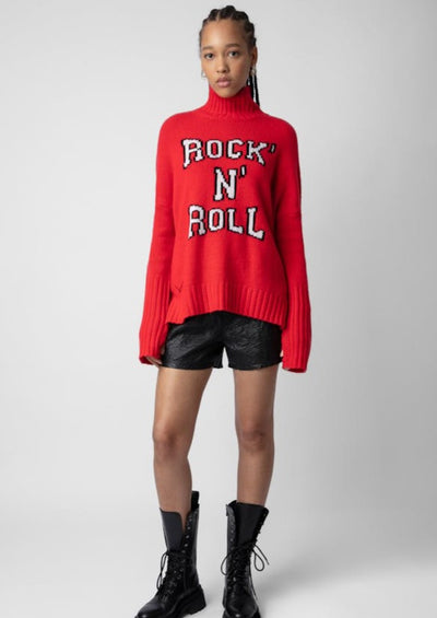 Zadig & Voltaire "Rock & Roll" Turtleneck Sweater - Red