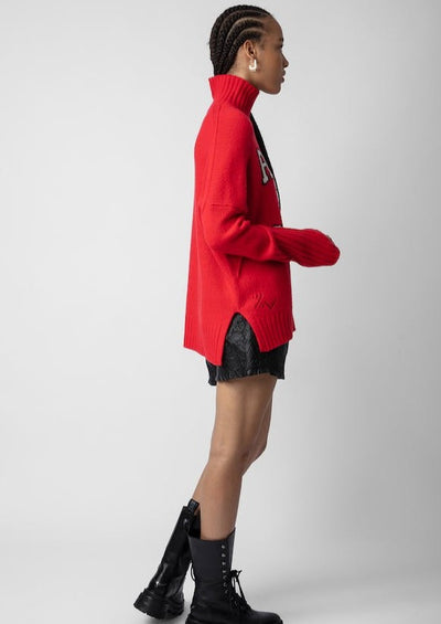 Zadig & Voltaire "Rock & Roll" Turtleneck Sweater - Red