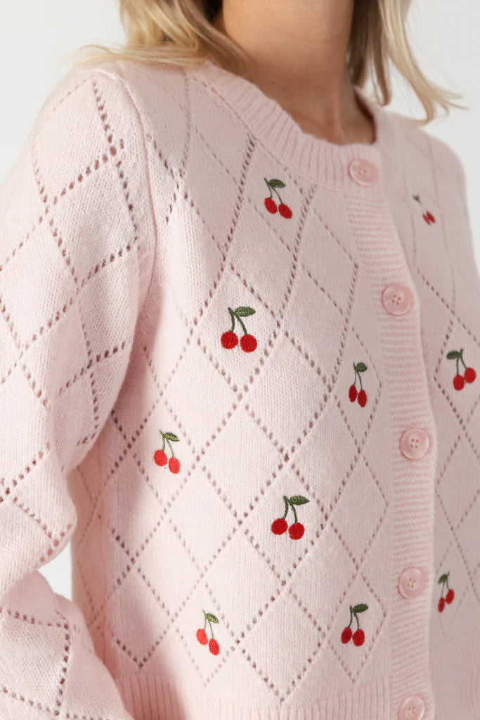 Lyla & Luxe Eco Cardigan W/ Cherries