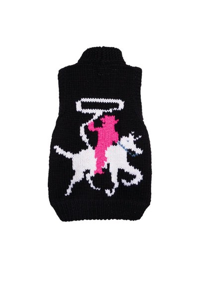 GOGO Cowboy Swing Wool Vest - Jet Black