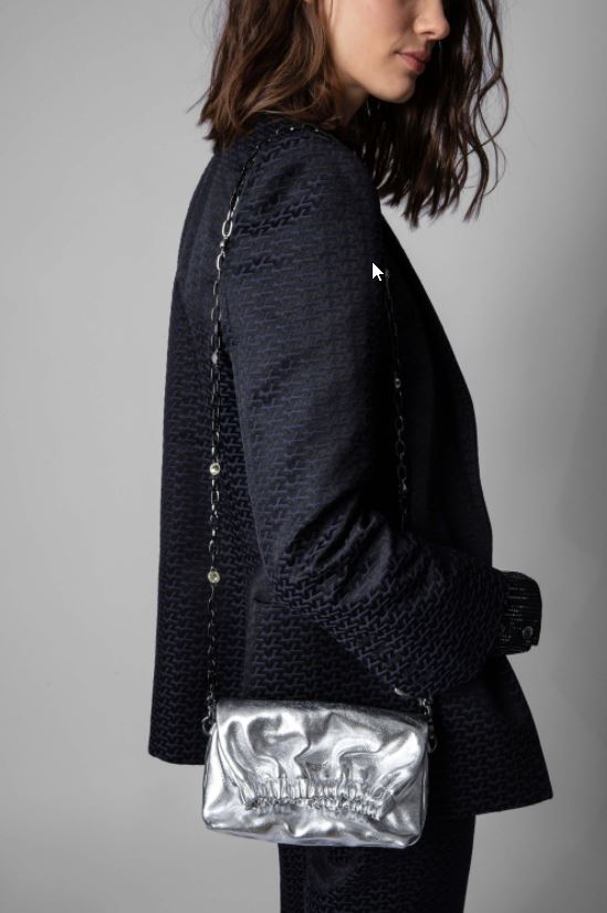 ZADIG & VOLTAIRE Rockyssime xs Metallic Lambski - Silver